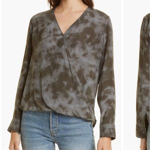 Rails Hillary Surplice Tie Dye Top in Charcoal